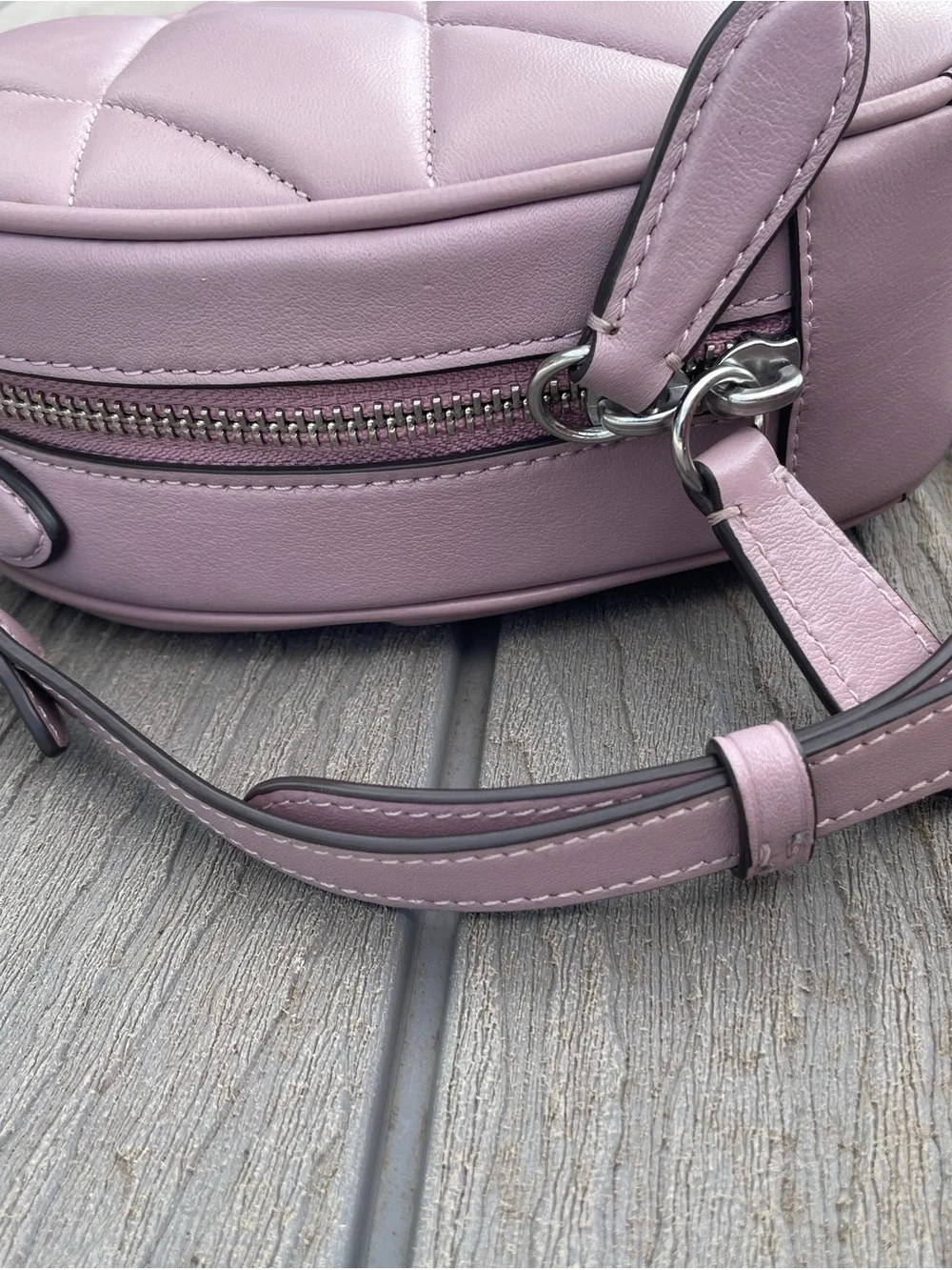 Coach Heart Quilted Crossbody Bag in Dusty Lilac